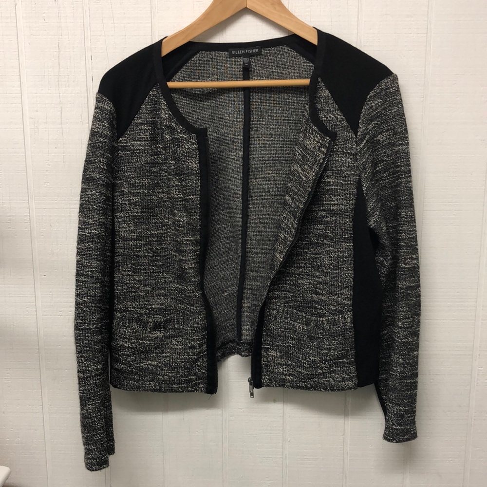 Black and cream Eileen Fisher jacket